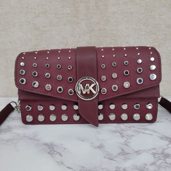 Michael Kors Greenwich Medium Studded Leather Shoulder Bag - Picture 4 of 16